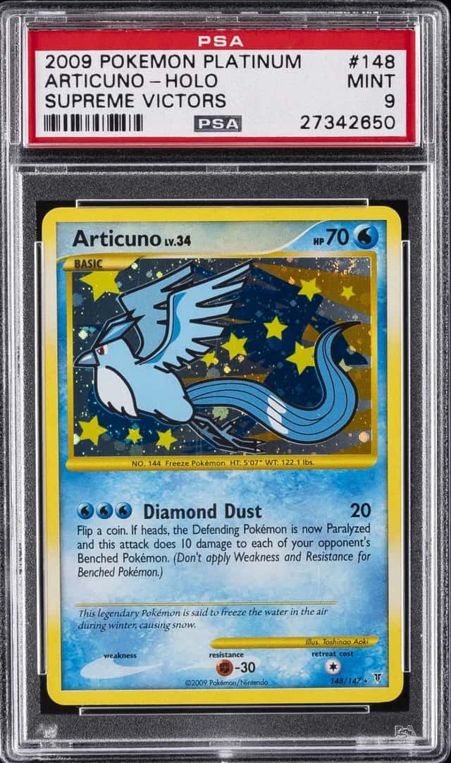 2009 POKEMON PLATINUM SUPREME VICTORS #148 ARTICUNO-HOLO PSA 9