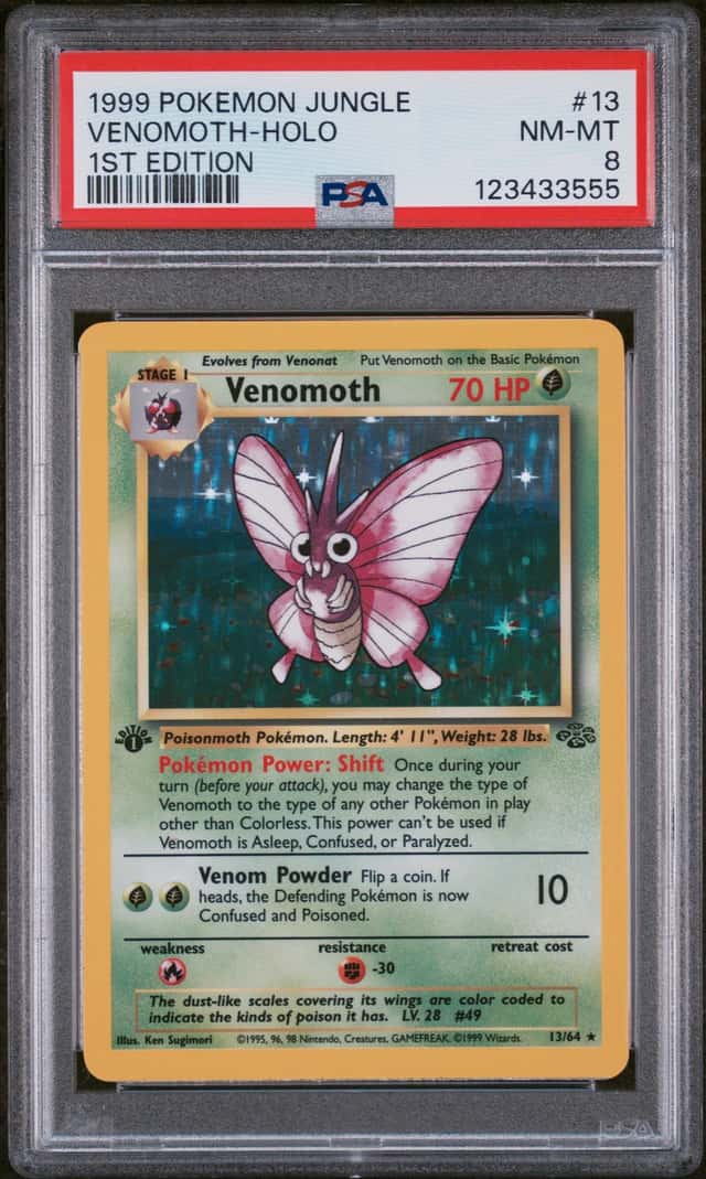 WOTC Venomoth Pokemon 13/64 Jungle 1st Edition Holo ENG PSA 8 1999 Pokemon TCG