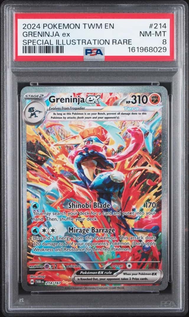2024 Pokemon Greninja ex 214/167 Twilight Masquerade Special Ill Rare PSA 8