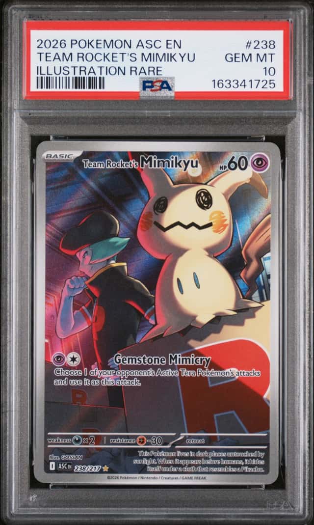 2026 POKEMON ASCENDED HEROES ILLUSTRATION RARE #238 TEAM ROCKET'S MIMIKYU PSA 10