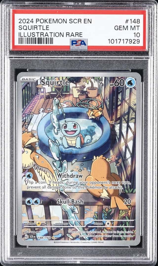 2024 POKEMON SCR EN-STELLAR CROWN ILLUSTRATION RARE #148 SQUIRTLE PSA 10