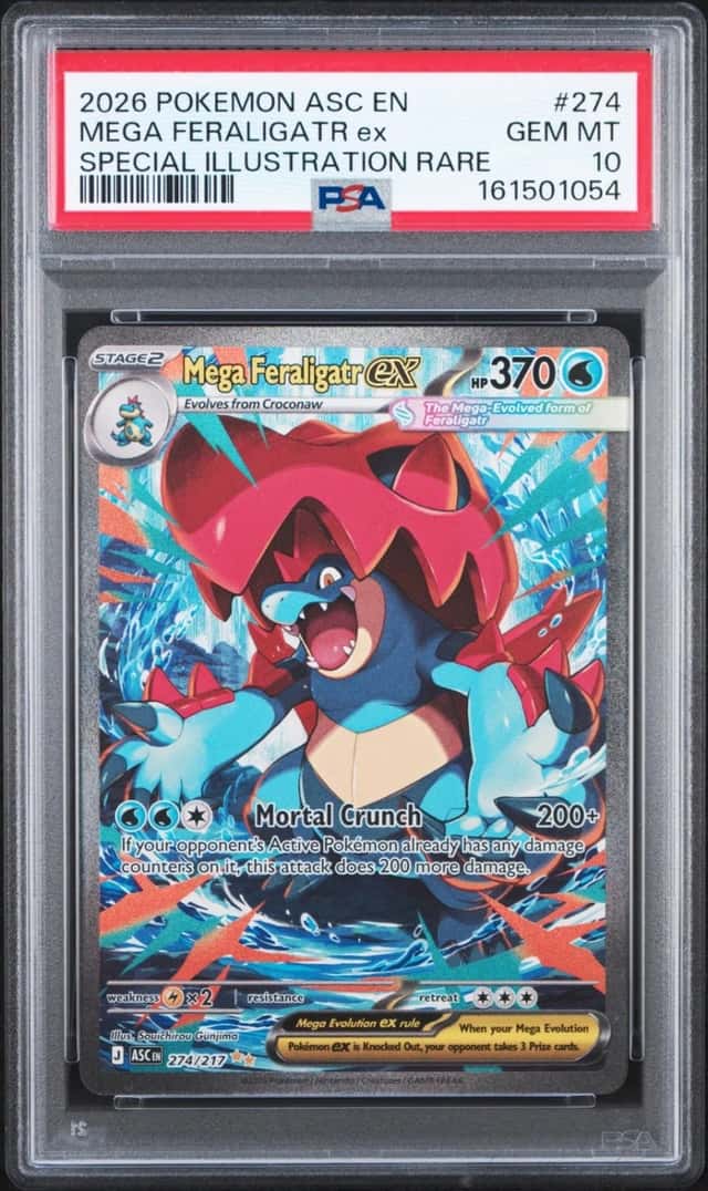 2026 POKEMON ASCENDED HEROES SPECIAL ILLUSTRATION RARE MEGA FERALIGATR EX PSA 10