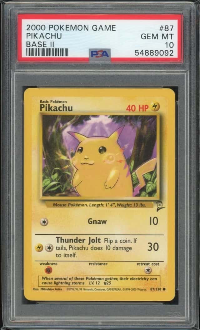2000 Pokémon Game Pikachu #87 Base 2 PSA 10