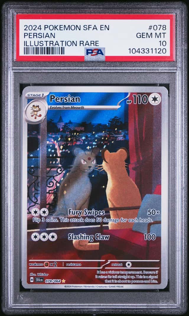 2024 POKEMON SFA EN-SHROUDED FABLE ILLUSTRATION RARE #078 PERSIAN PSA 10