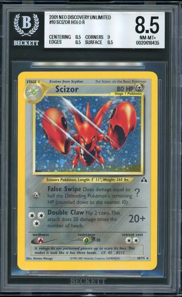 Pokemon Scizor HOLO R 2001 Neo Discovery Unlimited BGS 8.5