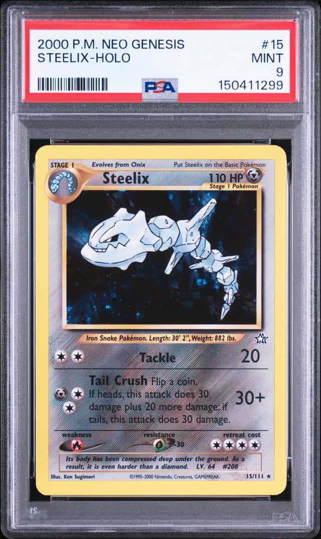 2000 Pokemon Neo Genesis Steelix Holo #15 PSA 9