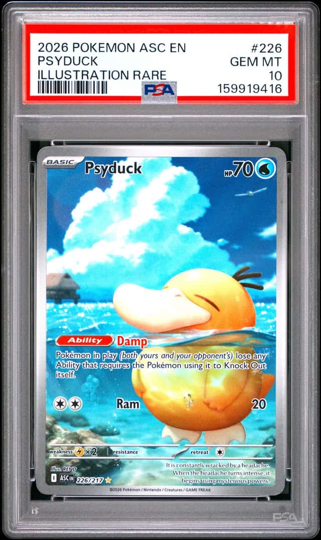 2026 Pokemon Ascended Heroes Psyduck Illustration Rare #226/217 PSA 10 GEM MINT