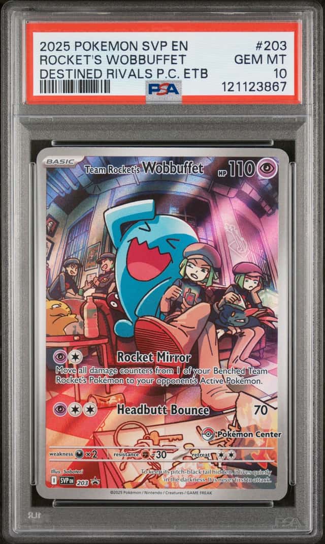 2023 Pokemon SV Promo Team Rocket's Wobbuffet VAR 2024 #203b PSA 10