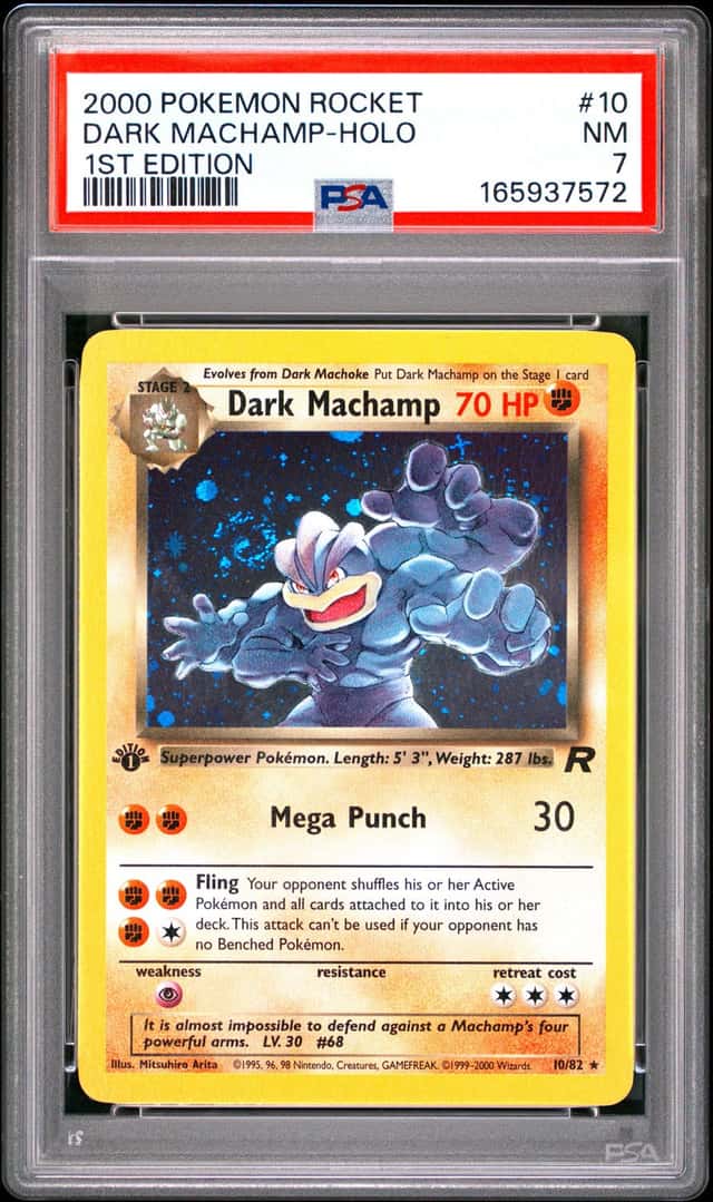 POKEMON DARK MACHAMP 2000 ROCKET 1ST EDITION #10 HOLO PSA 7