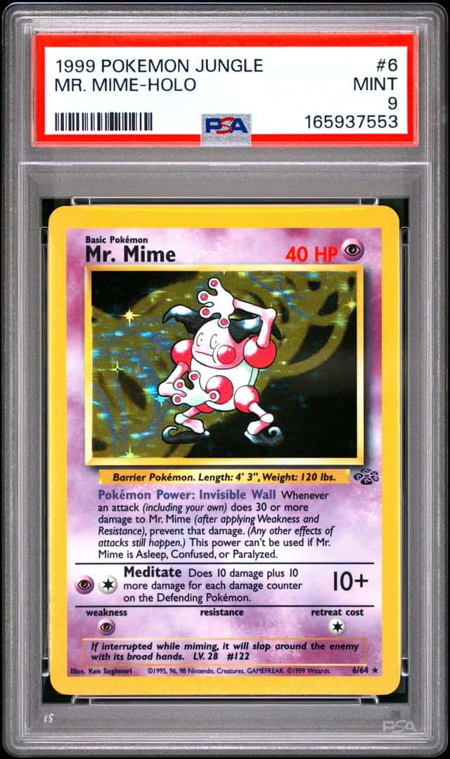 POKEMON MR. MIME 1999 JUNGLE #6 HOLO PSA 9