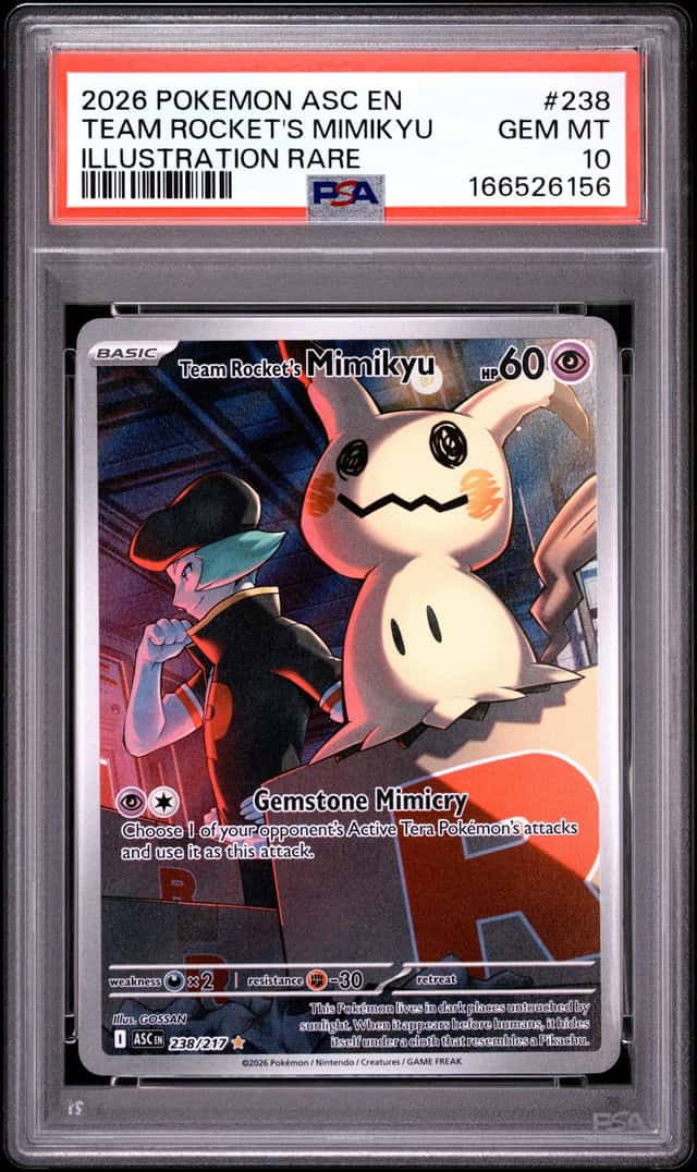 2026 POKEMON ASCENDED HEROES ILLUSTRATION RARE TEAM ROCKET'S MIMIKYU PSA 10