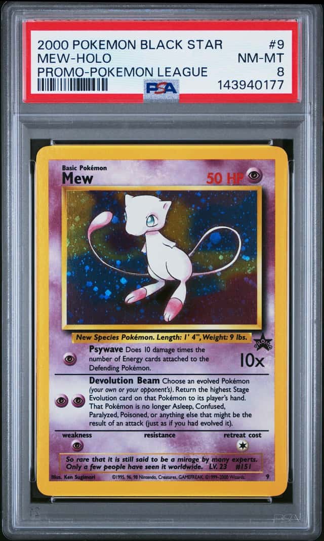 2000 Pokemon Black Star promo holo #9 Mew Pokemon League Promo PSA 8