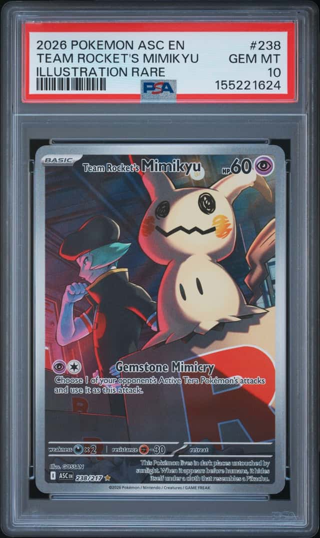 2026 Pokemon ASC EN #238 Team Rocket's Mimikyu IR PSA 10 GEM MINT