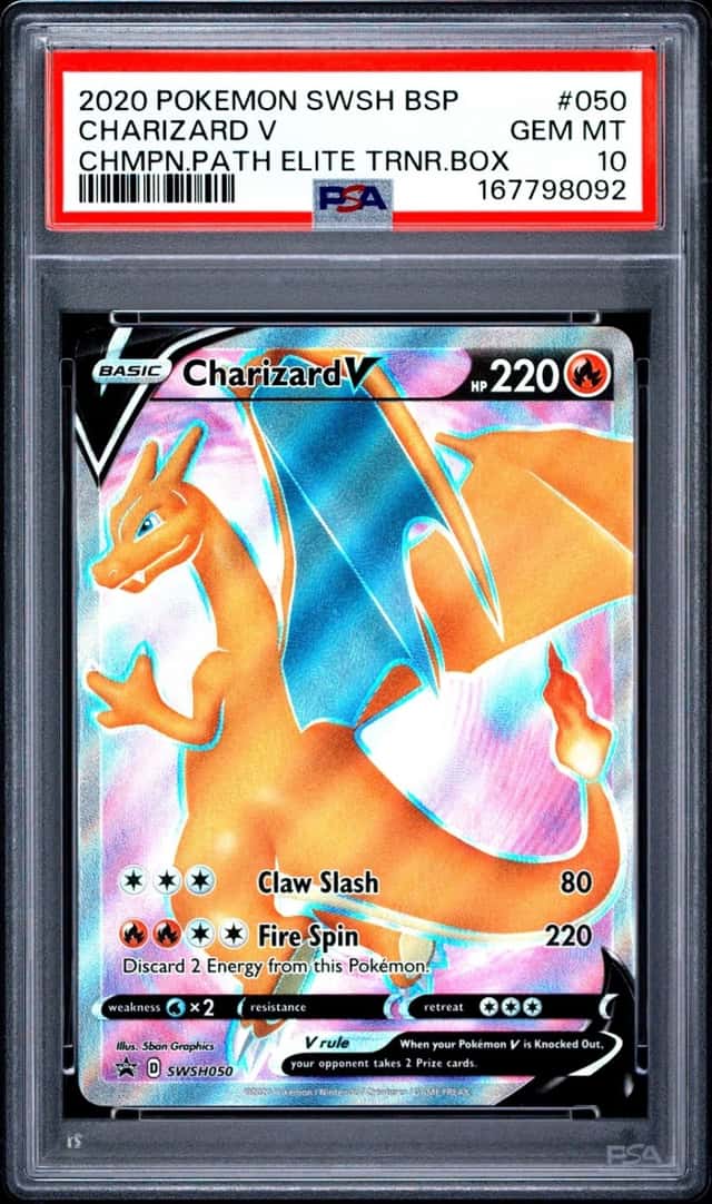 2020 POKEMON SWSH CHAMPION'S PATH ELITE TRAINER BOX #050 CHARIZARD V PSA 10