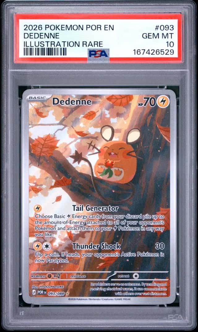 2026 POKEMON POR EN-PERFECT ORDER ILLUSTRATION RARE #093 DEDENNE PSA 10