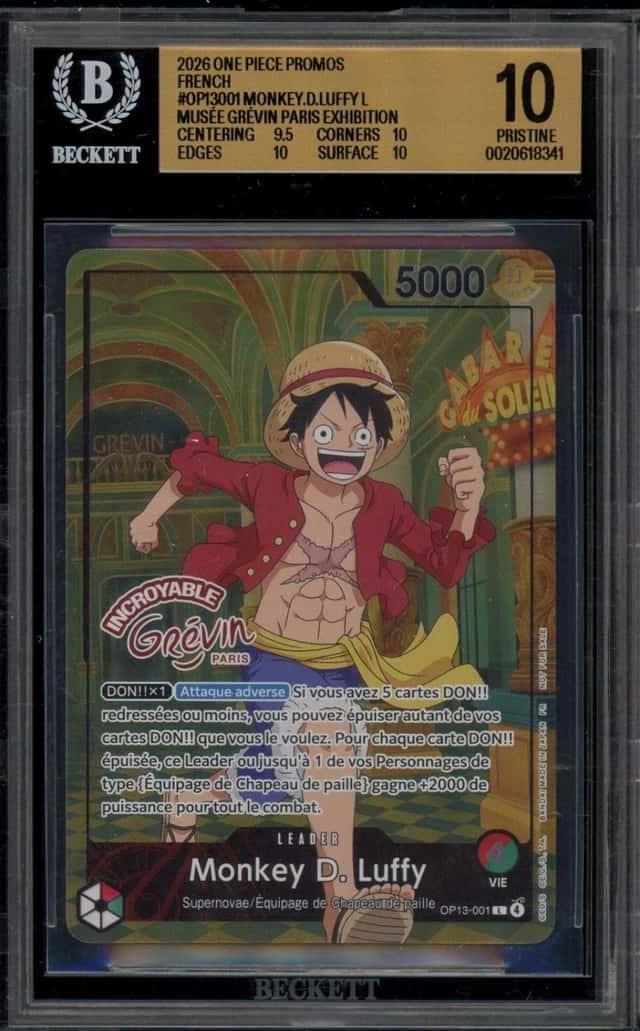 One Piece Monkey D. Luffy Musee Grevin Paris Exhibition French OP13-001 BGS 10