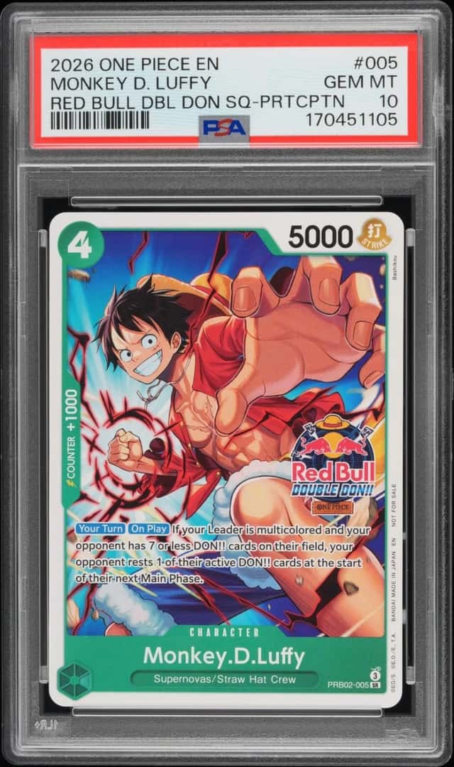 2026 ONE PIECE PROMOS STORE QUALIFIER-PARTICIPATION #005 MONKEY D. LUFFY PSA 10