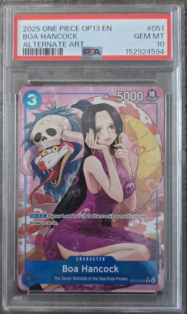 Boa Hancock OP13-051 PSA 10 GEM MINT Parallel Alt Art One Piece Card 