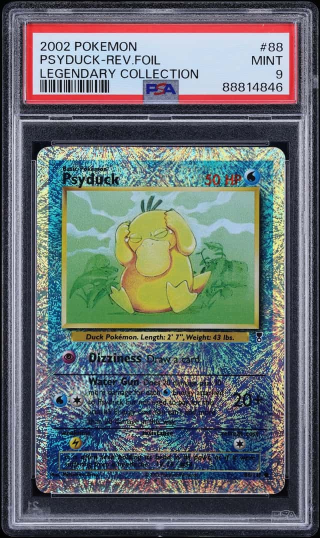 2002 Pokemon Legendary Collection Reverse Holo Psyduck #88 PSA 9 MINT