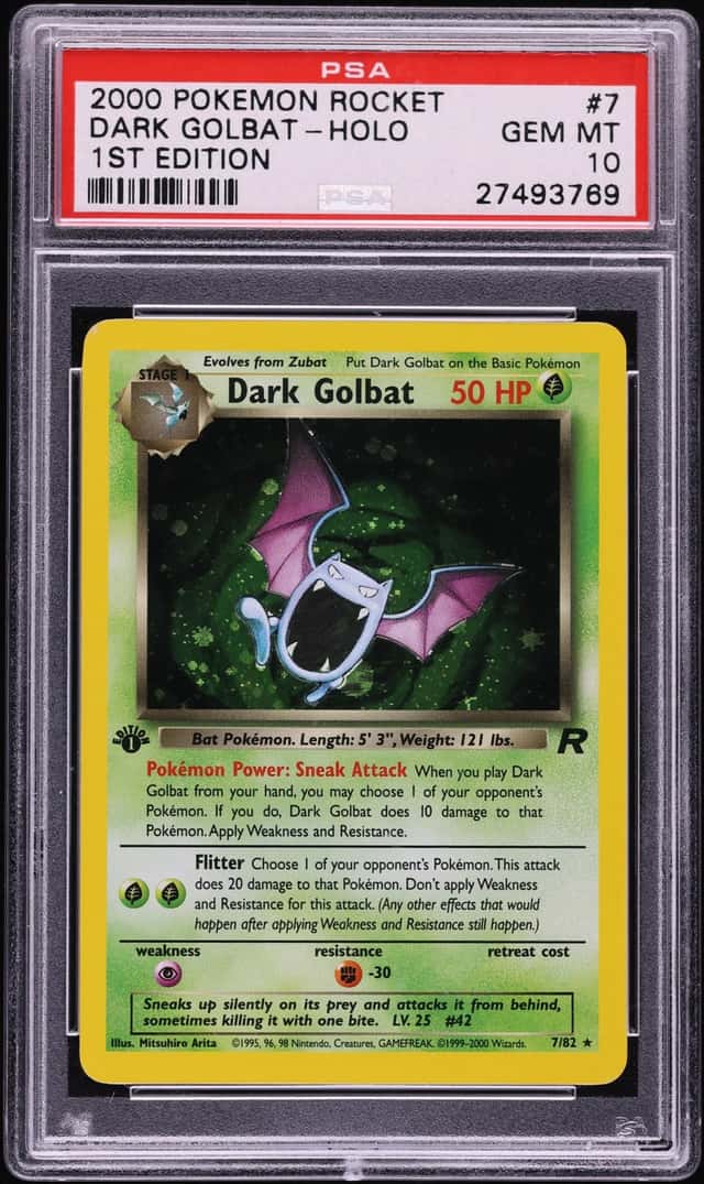 2000 Pokemon Team Rocket 1st Edition Holo Dark Golbat #7 PSA 10 GEM MINT