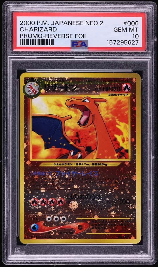 2000 Pokemon Japanese Neo 2 Promo Reverse Holo Charizard #6 PSA 10 GEM MINT