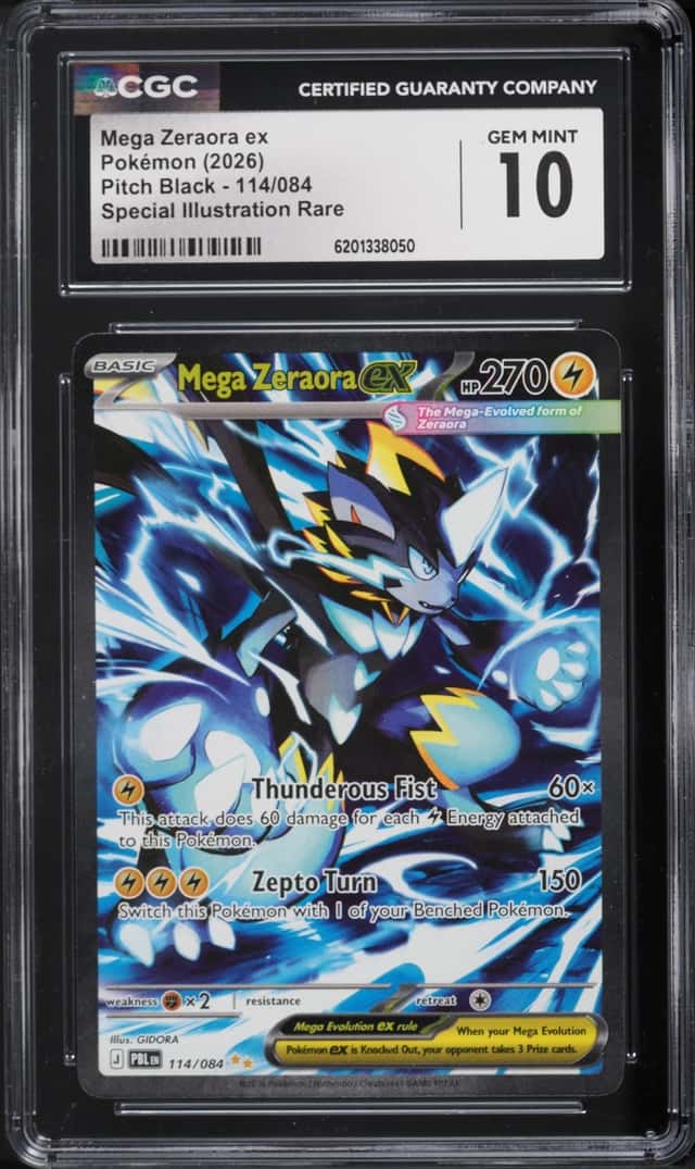 2026 Pokemon Mega Evolution Pitch Black SIR Mega Zeraora EX #114 CGC 10 GEM MINT
