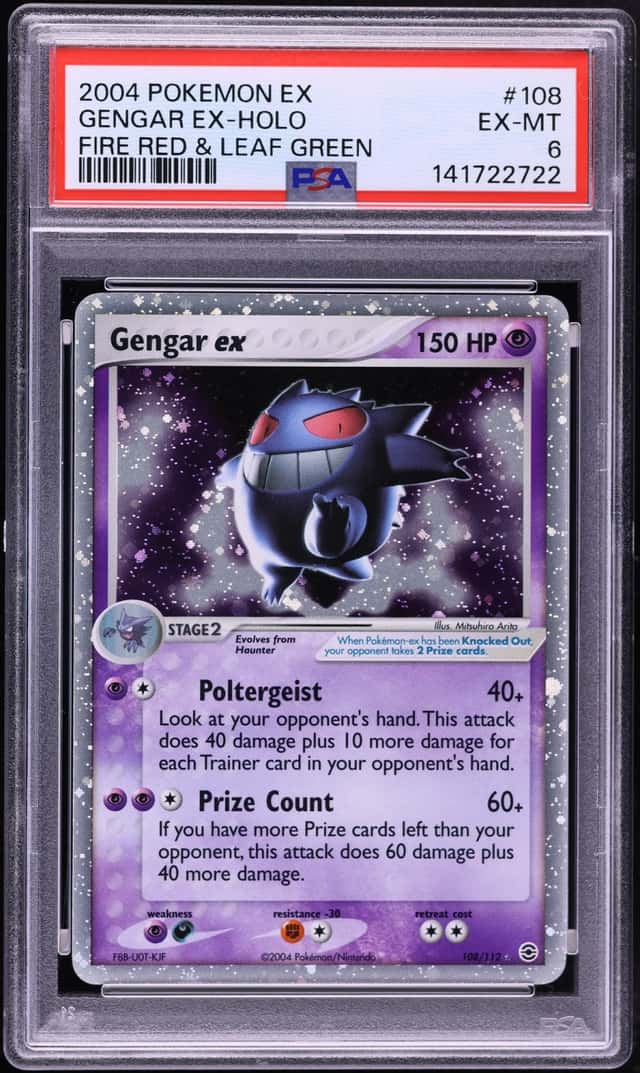 2004 Pokemon EX Fire Red & Leaf Green Holo Gengar Ex #108 PSA 6 EXMT