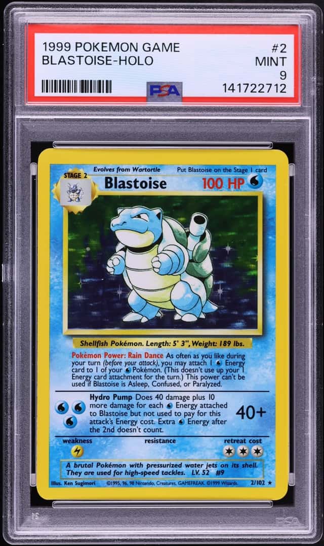 1999 Pokemon Base Set Holo Blastoise #2 PSA 9 MINT