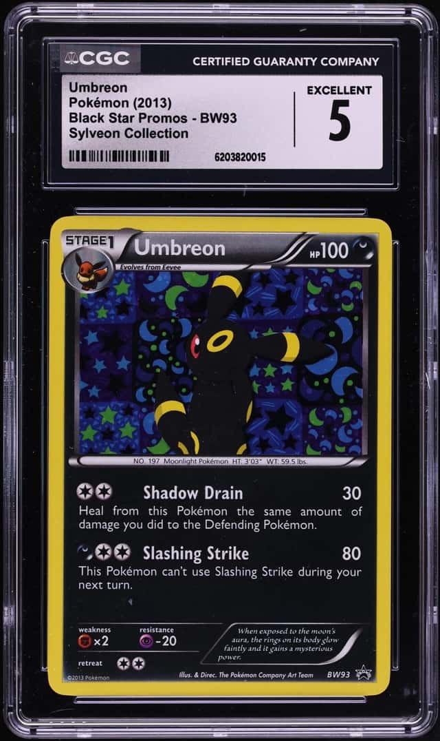 2013 Pokemon Black & White Promo Sylveon Collection Holo Umbreon #BW93 CGC 5 EX