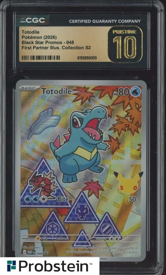 2026 Pokemon MEP EN BSP First Partner Collection #048 Totodile CGC 10 GEM MINT