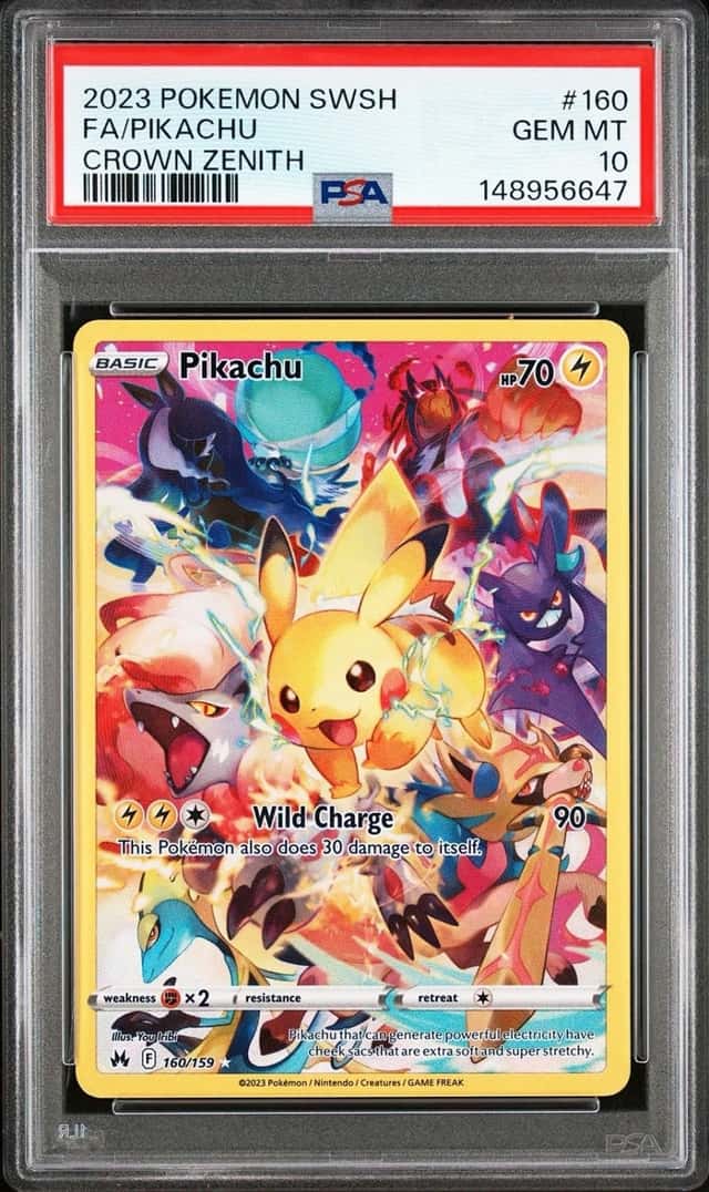 Pokemon 2023 Pikachu 160/159 Full Art Secret Rare Crown Zenith GEM MINT PSA 10