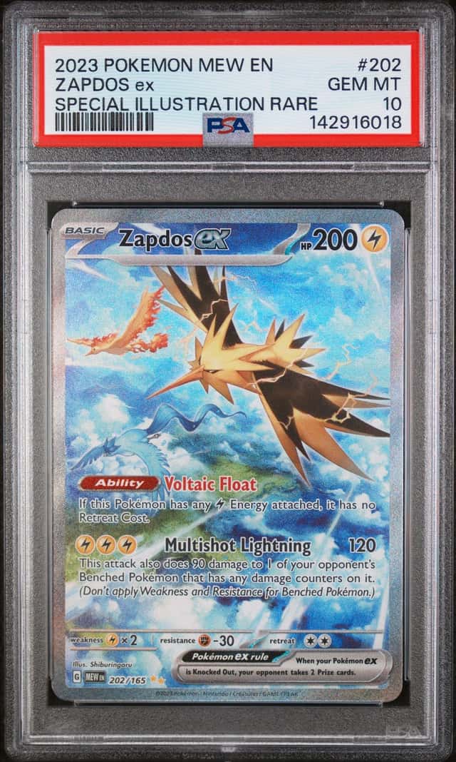 2023 Pokemon Zapdos ex 202/165 PSA 10 Sv: Scarlet & Violet 151 SIR Gem Mint