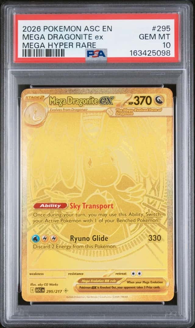 Pokemon Mega Dragonite ex Ascended Heroes 295 Mega Hyper Rare PSA 10 Gem Mint