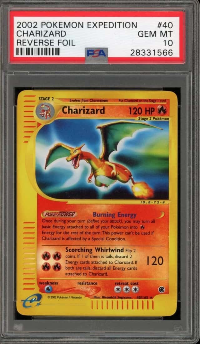 Pokemon Charizard Reverse Holo Expedition 40/165 PSA 10 Gem Mint