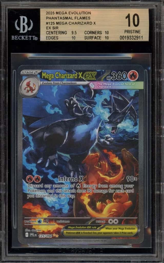 Pokemon Mega Charizard X ex SIR Phantasmal Flames 125 Bgs 10 Pristine