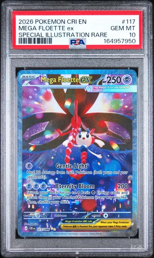 2026 POKEMON CHAOS RISING SPECIAL ILLUSTRATION RARE #117 MEGA FLOETTE EX PSA 10