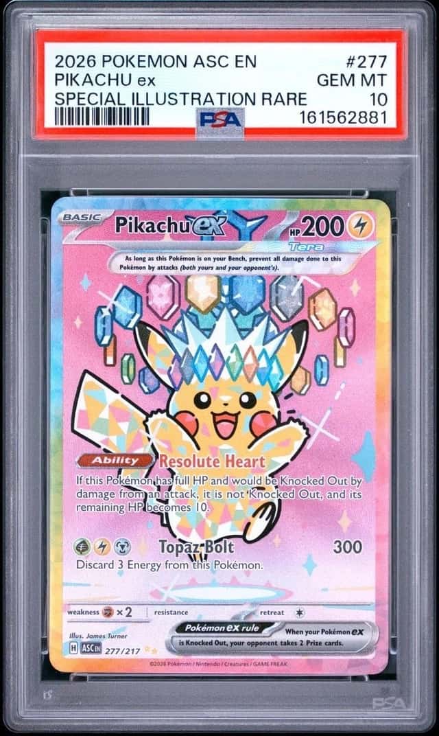 2026 POKEMON ASC EN-ASCENDED HEROES SPECIAL ILLUSTRATION RARE PIKACHU EX PSA 10