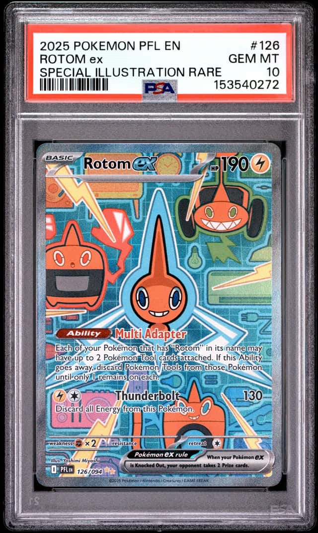 2025 Pokemon PFL EN Special Illustration Rare #126 Rotom ex PSA 10 GEM MINT