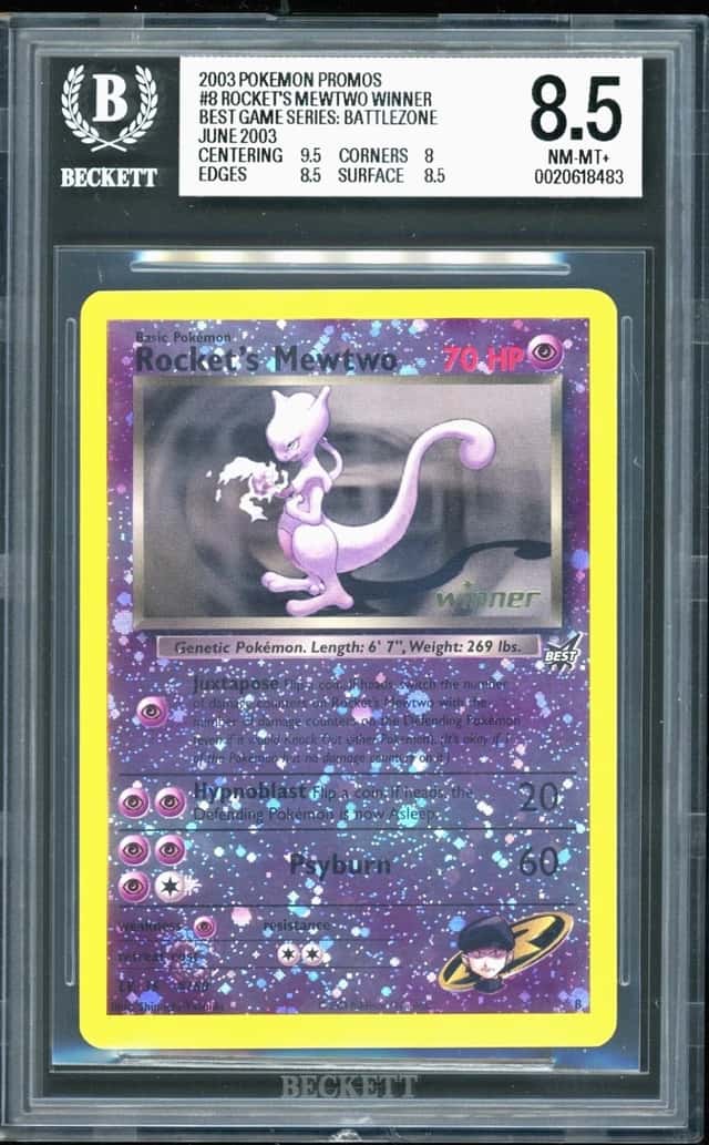 Pokemon Mewtwo 2003 TCG P Rocket's Winner BOG Battlezone June 2003 BGS 8.5