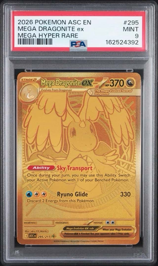 2026 Pokemon ASC En Mega Hyper Rare #295 Mega Dragonite Ex PSA 9 MINT