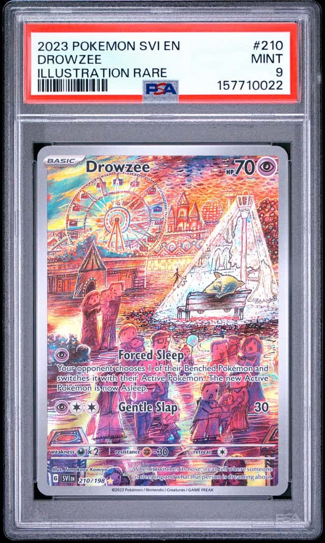 2023 POKEMON SVI EN-SCARLET & VIOLET ILLUSTRATION RARE #210 DROWZEE PSA 9