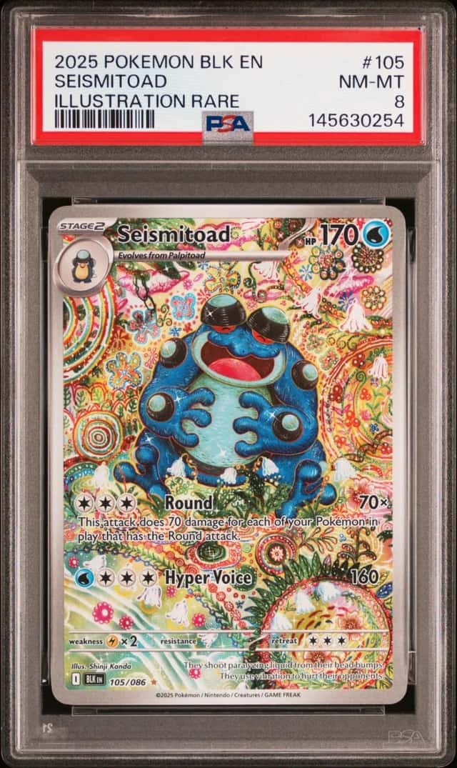 2025 Pokemon Black Bolt Seismitoad Illustration Rare #105/086 PSA 8