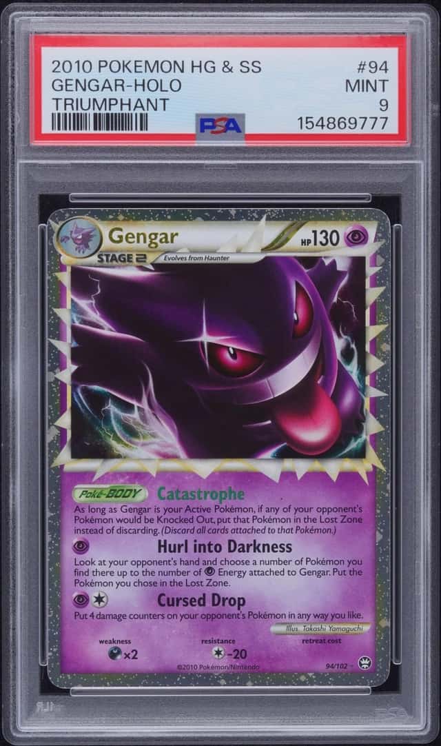 2010 POKEMON HEARTGOLD & SOULSILVER TRIUMPHANT #94 GENGAR-HOLO PSA 9