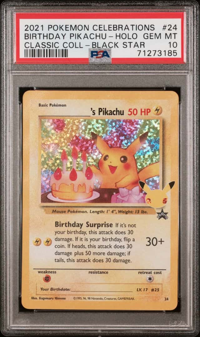 2021 Pokemon Celebrations Birthday Pikachu #24 PSA 10 GEM MINT