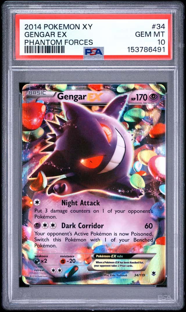 #2 2014 Pokemon XY Phantom Forces #34 Gengar Ex PSA 10 GEM MINT