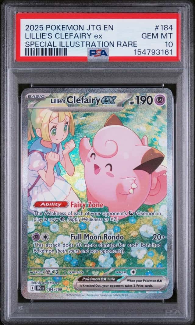 2025 POKEMON JOURNEY TOGETHER SPECIAL ILLUSTRATION LILLIE'S CLEFAIRY EX PSA 10