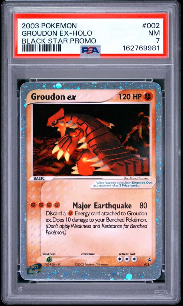 2003 POKEMON BLACK STAR PROMO #002 GROUDON EX-HOLO PSA 7