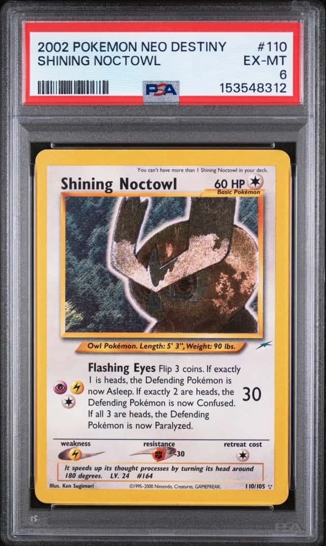 2002 POKEMON NEO DESTINY #110 SHINING NOCTOWL PSA 6
