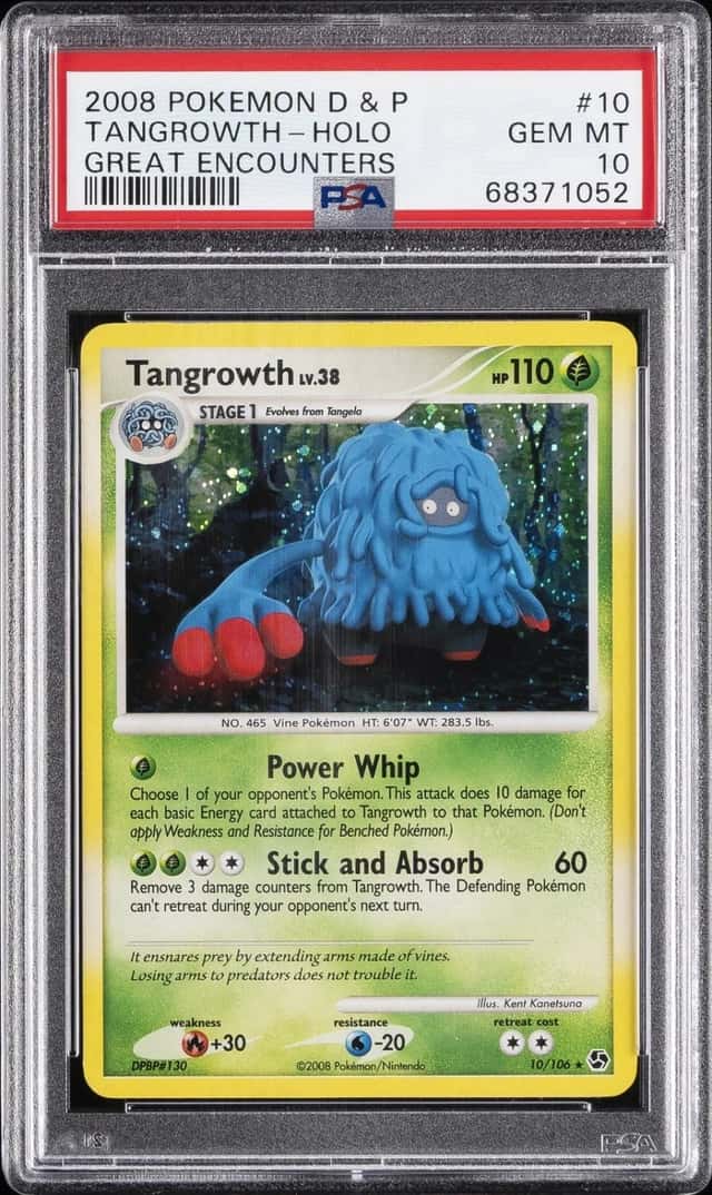 Pokemon Tangrowth Holo Great Encounters 10/106 PSA 10 Gem Mint
