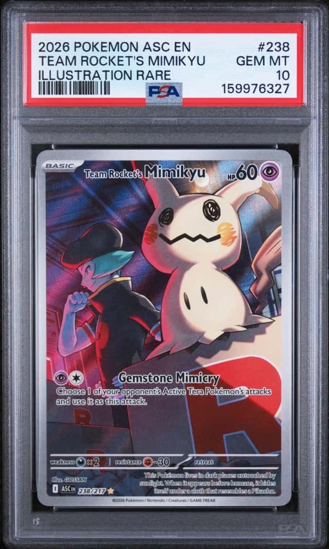 2026 POKEMON ASCENDED HEROES ILLUSTRATION RARE #238 TEAM ROCKET'S MIMIKYU PSA 10